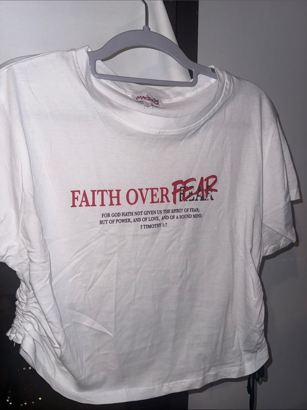 Madras Faith Over Fear White Graphic Tee